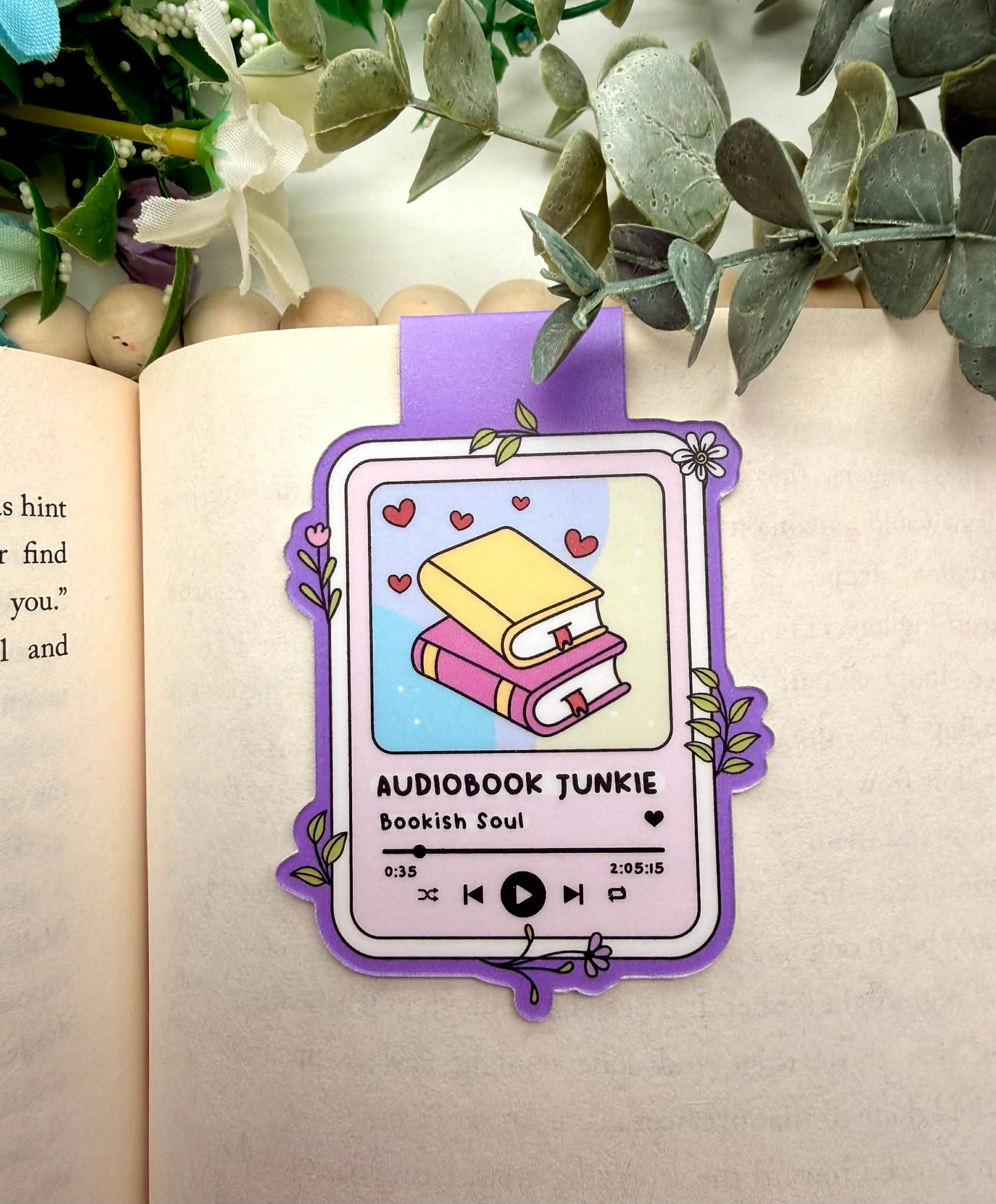 Audiobook Junkie Magnetic Bookmark