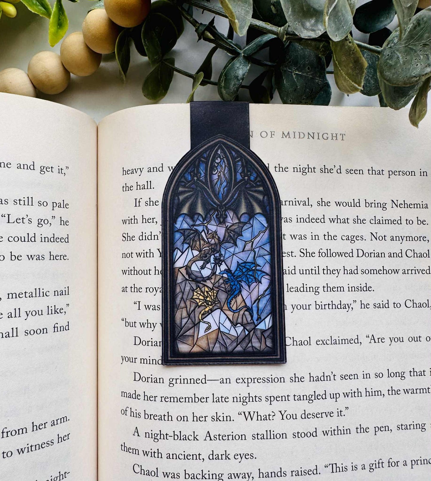 Fourth Wing Stained Glass Magnetic Bookmark