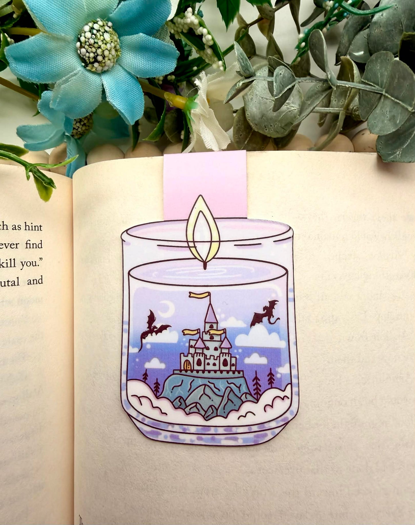 Fantasy Candle Magnetic Bookmark