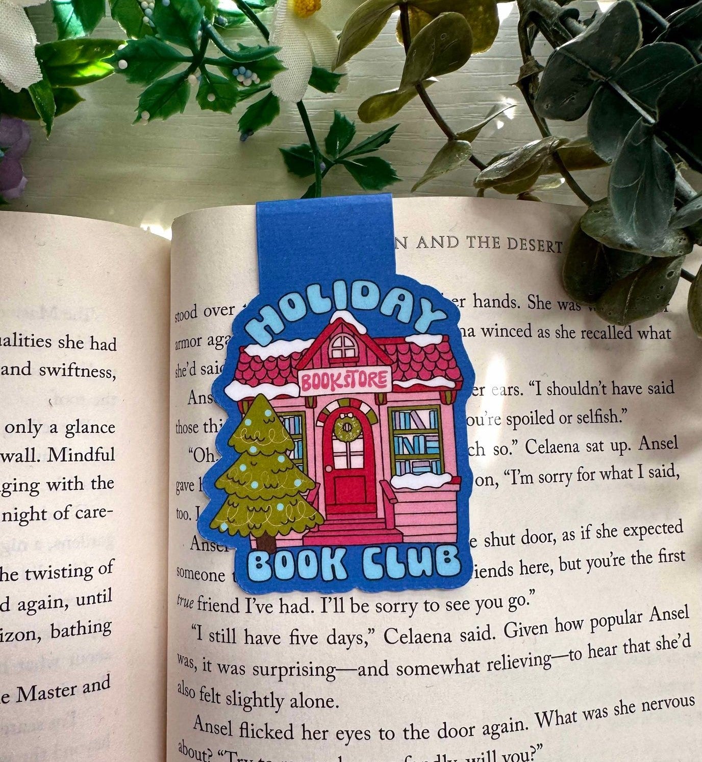 Holiday Book Club Magnetic Bookmark