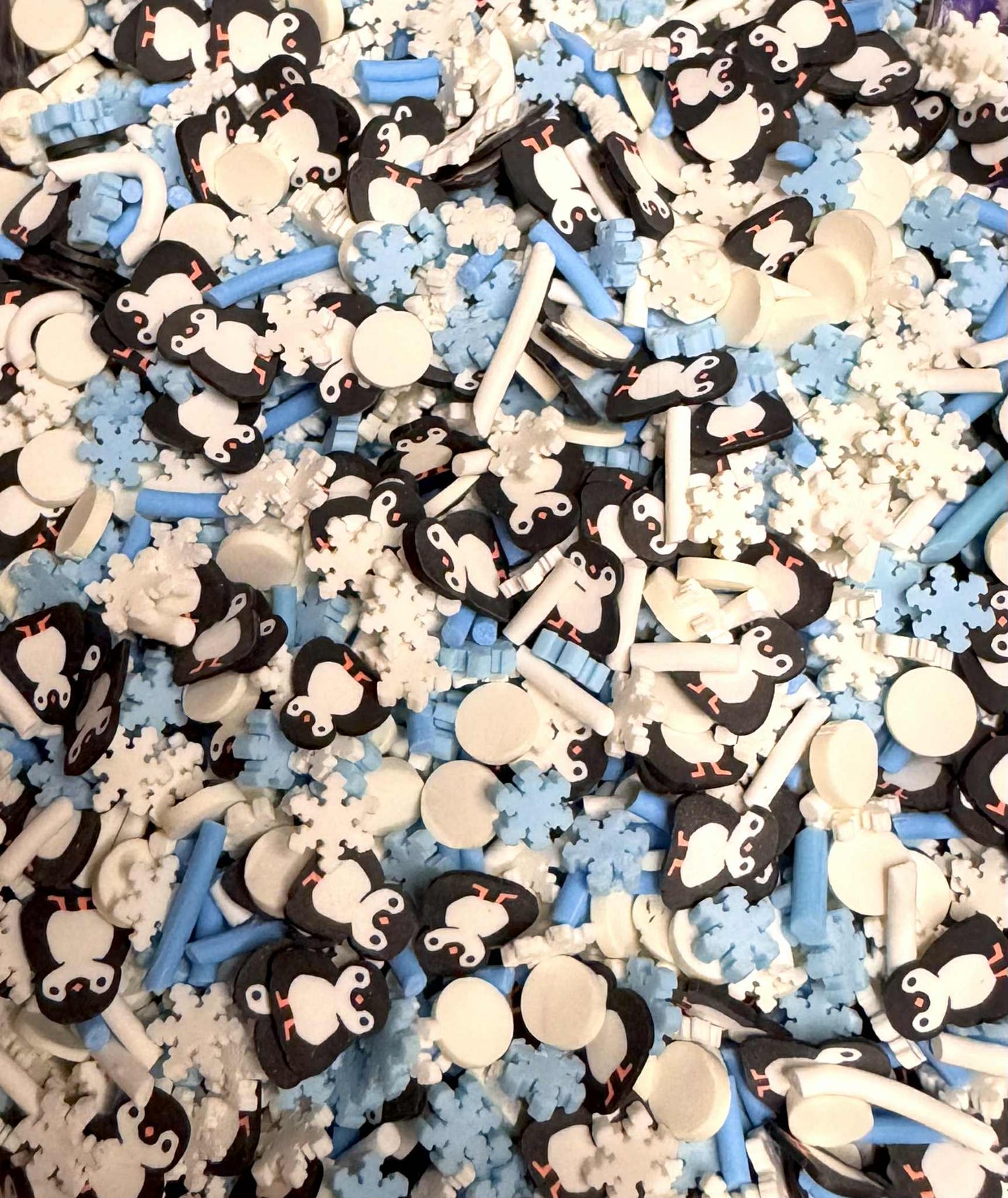 Penguin Snowflake Polymer Clay Glitter