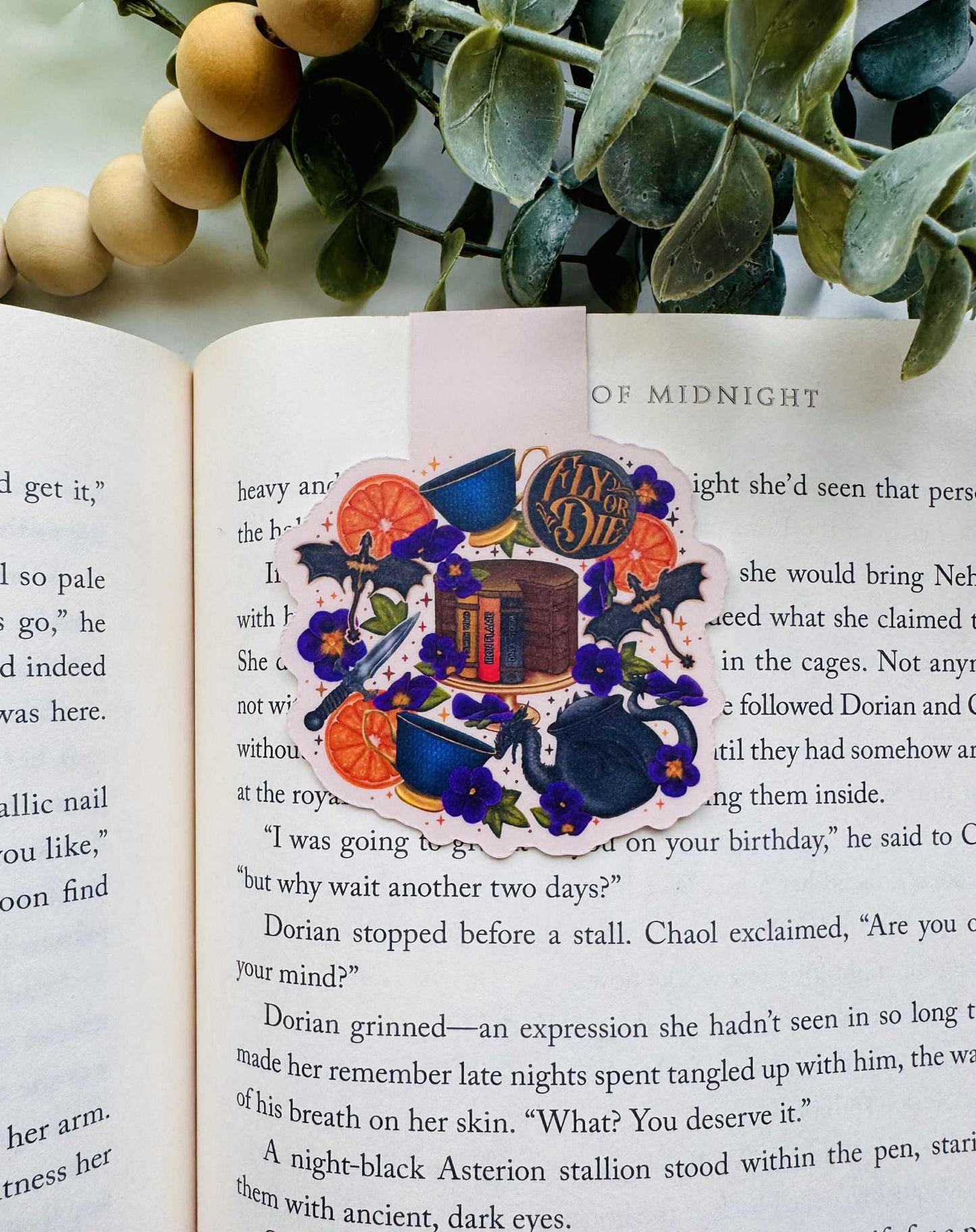 Fourth Wing Tea Party Magnetic Bookmark