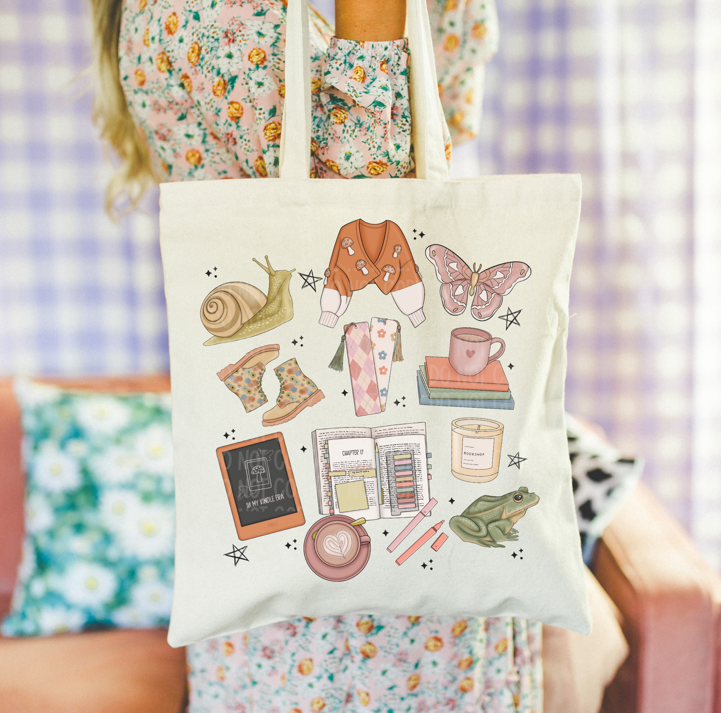 Cozy Bookish Tote Bag