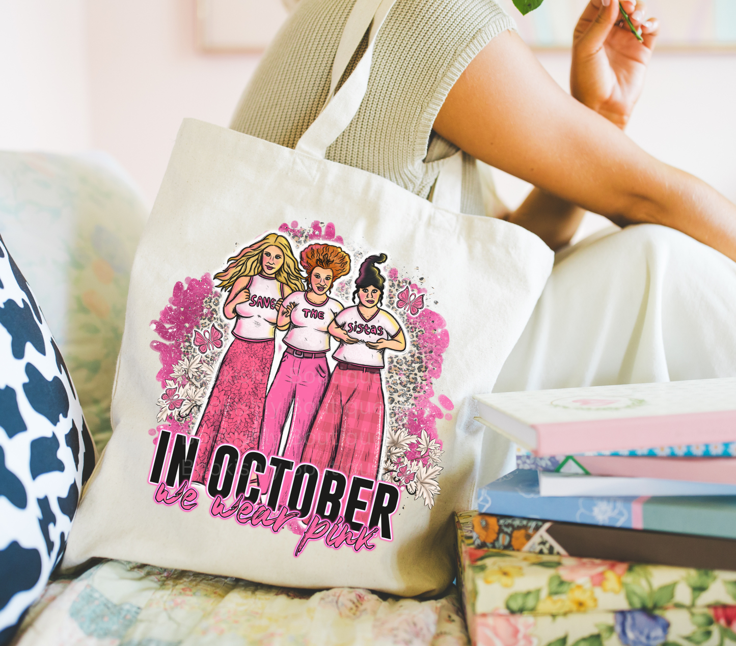 In October We Wear Pink Tote Bag