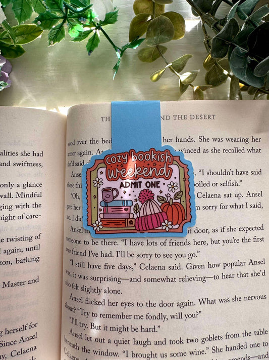 Cozy Bookish Weekend Magnetic Bookmark
