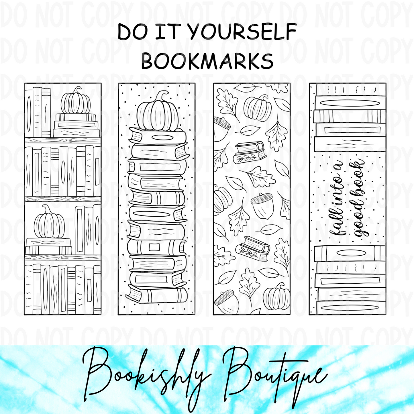 Fall Book Shelf DIY Bookmark Kit