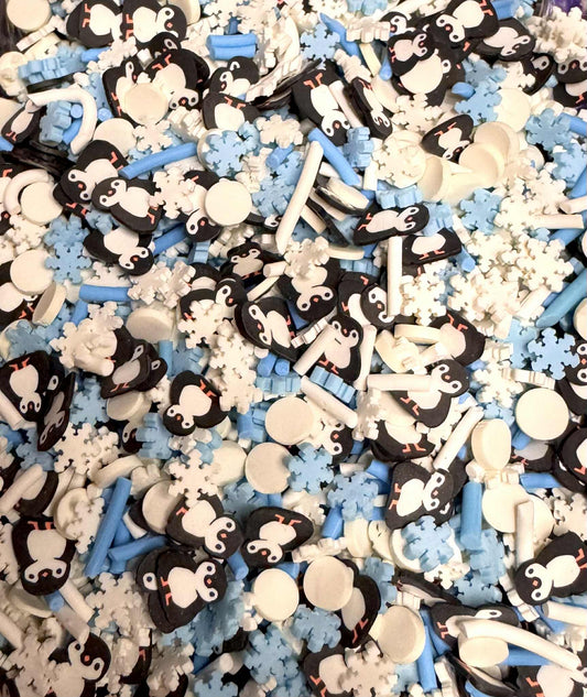 Penguin Snowflake Polymer Clay Glitter