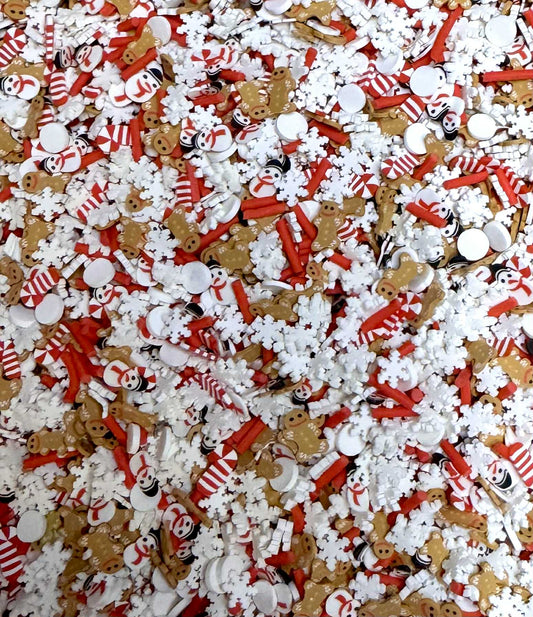 Snowman Snowflake Polymer Clay Glitter