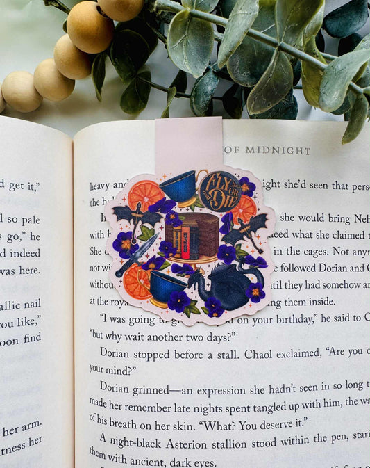 Fourth Wing Tea Party Magnetic Bookmark